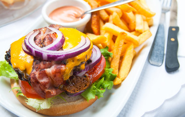 American cheese burger