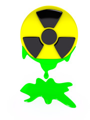 Radiation sign over white background