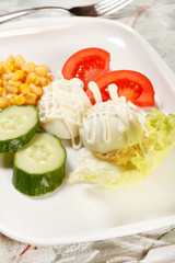 eggs and vegetables