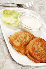 potato pancakes with the sour cream