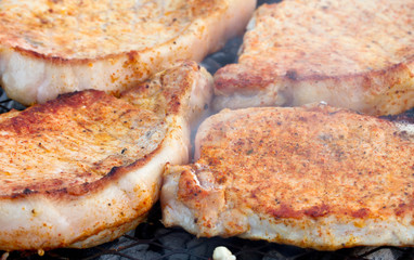 Pork meat on the barbecue