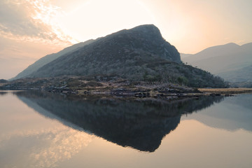 Reflection of the mountain at sunset - Ireland