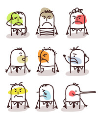 set of male avatars - bad moods