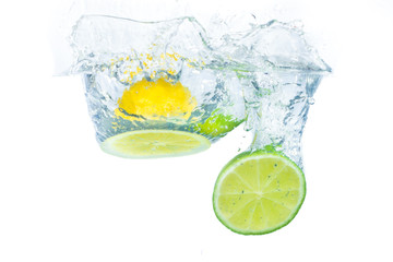 citrus fruit splashing