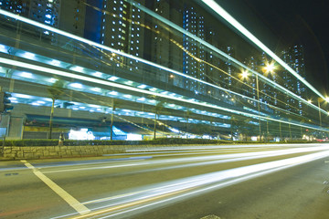 Traffic through downtown of Hong Kong