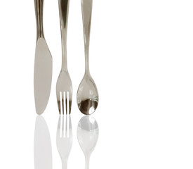 Knife, fork and spoon