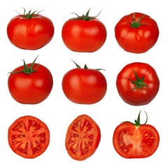 Muliple tomatoes (isolated on white background)