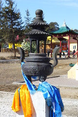 the altar in a Buddhist temple