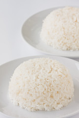 Fototapeta na wymiar White steamed rice