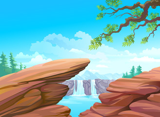 NEW - MAGNIFICENT ROCKS AND WATERFALL