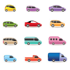 Fototapeta premium different types of cars icons - Vector icon set