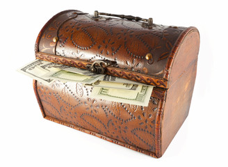 Dollar protruding from the chest