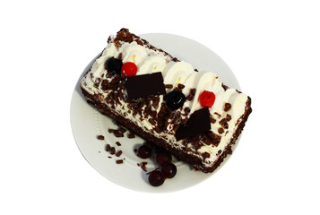 cake with cherry and grape