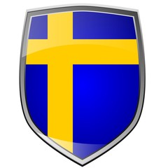 Shield with the flag of Sweden
