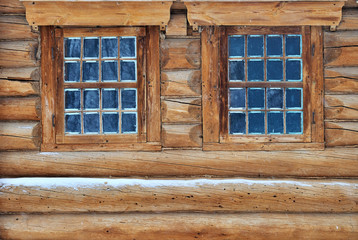 Log wall and windows