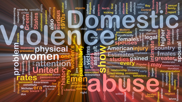 Domestic violence concept diagram glowing