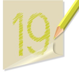 Post it con numero 19