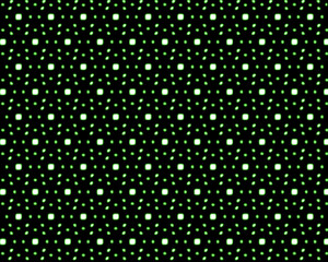 geometric patterns with glowing blurred green lights on black