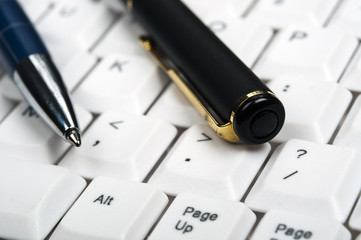 Pen on keyboard