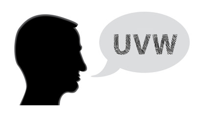 silhouette head with bubble - illustration