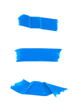 Strips of blue electrical tape