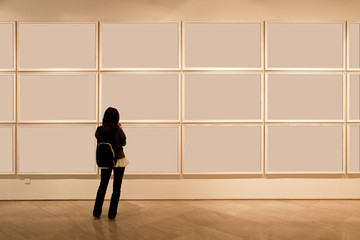 blank frame in art gallery