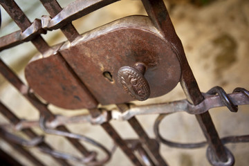portail, ferronerie, serrure, fer forgé, fermeture, artisan