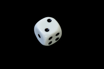 White die (two) on the black background