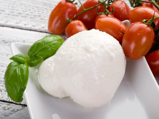 buffalo mozzarella and tomato-mozzarella e pomodoro