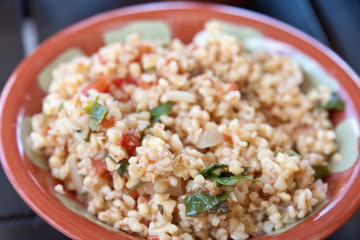 tabouleh libanais, taboulé de blé concassé