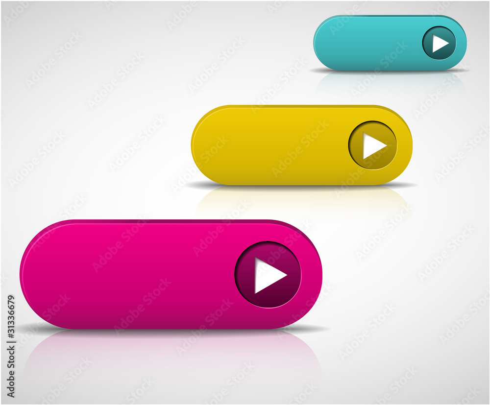Poster set of empty buttons