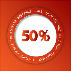 Red paper sale tag