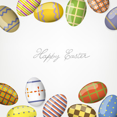 Colorful easter eggs. Frame background template.