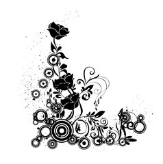 coin floral noirs cercles