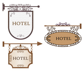 Set vintage style banners with place for text