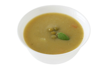 Pea soup in a bowl