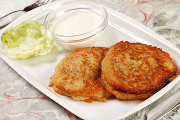 potato pancakes with the sour cream