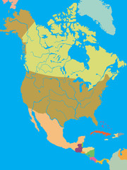 political map of North America