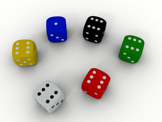 Color playing dice