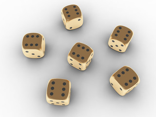 Golden playing dice