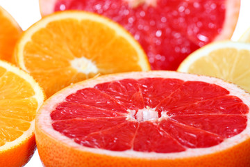 Citrus fruits: orange, grapefruit