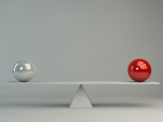 Two spheres balance concept - obrazy, fototapety, plakaty