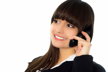 girl in a black business suit