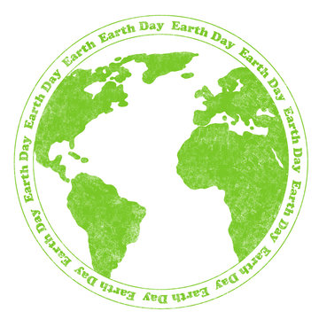Earth Day Rubber Stamp