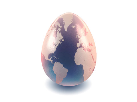 fragile earth egg. 3d render