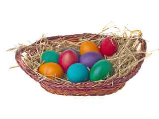 Naklejka na ściany i meble Basket with Easter eggs
