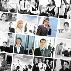 A collage of business images with young and successful people