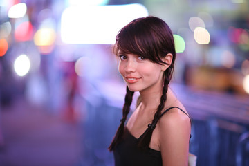 Beautiful petite girl in New York City