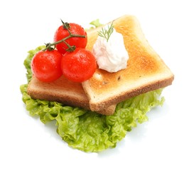 Lettuce with toast