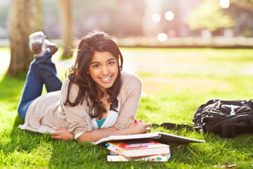 Asian student on campus